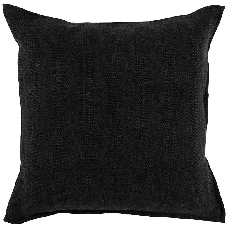 Image 1 Rhodes 18 inch Square Black Stonewashed Decorative Throw Pillow