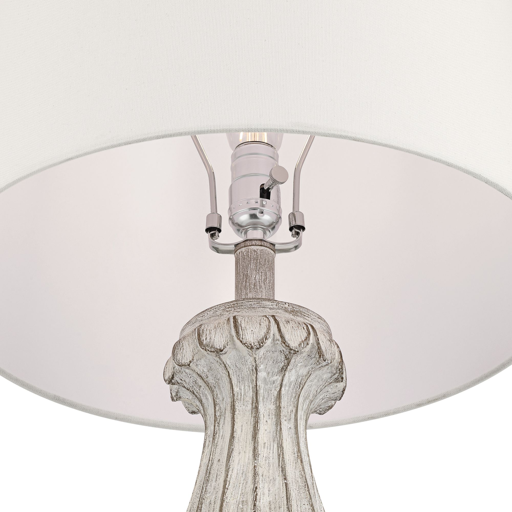 Thumbnail4 of Rhodes 28 1/2" High Distressed White Traditional Table Lamp Set of 2 more views
