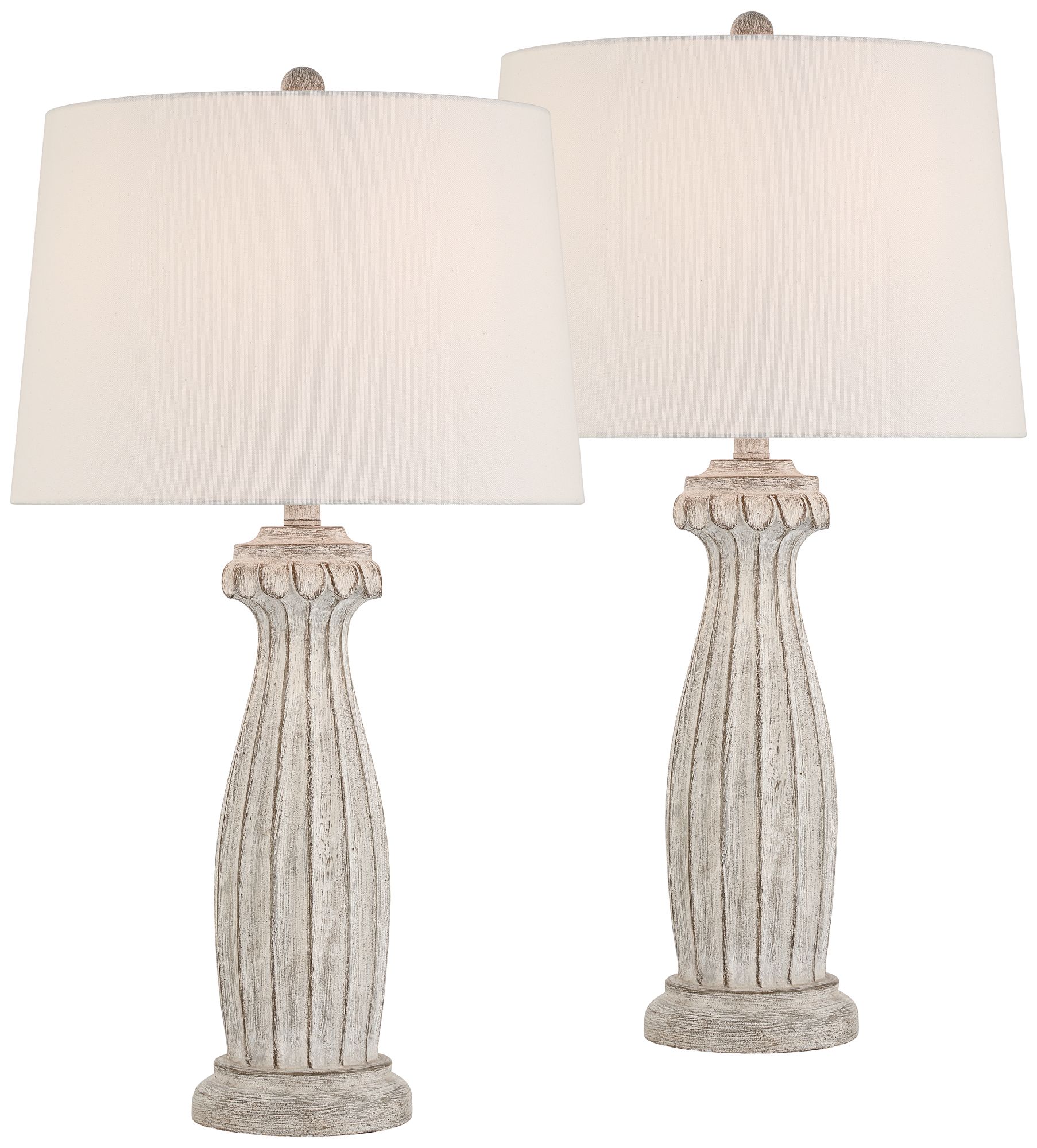 Image 2 Rhodes 28 1/2" High Distressed White Traditional Table Lamp Set of 2