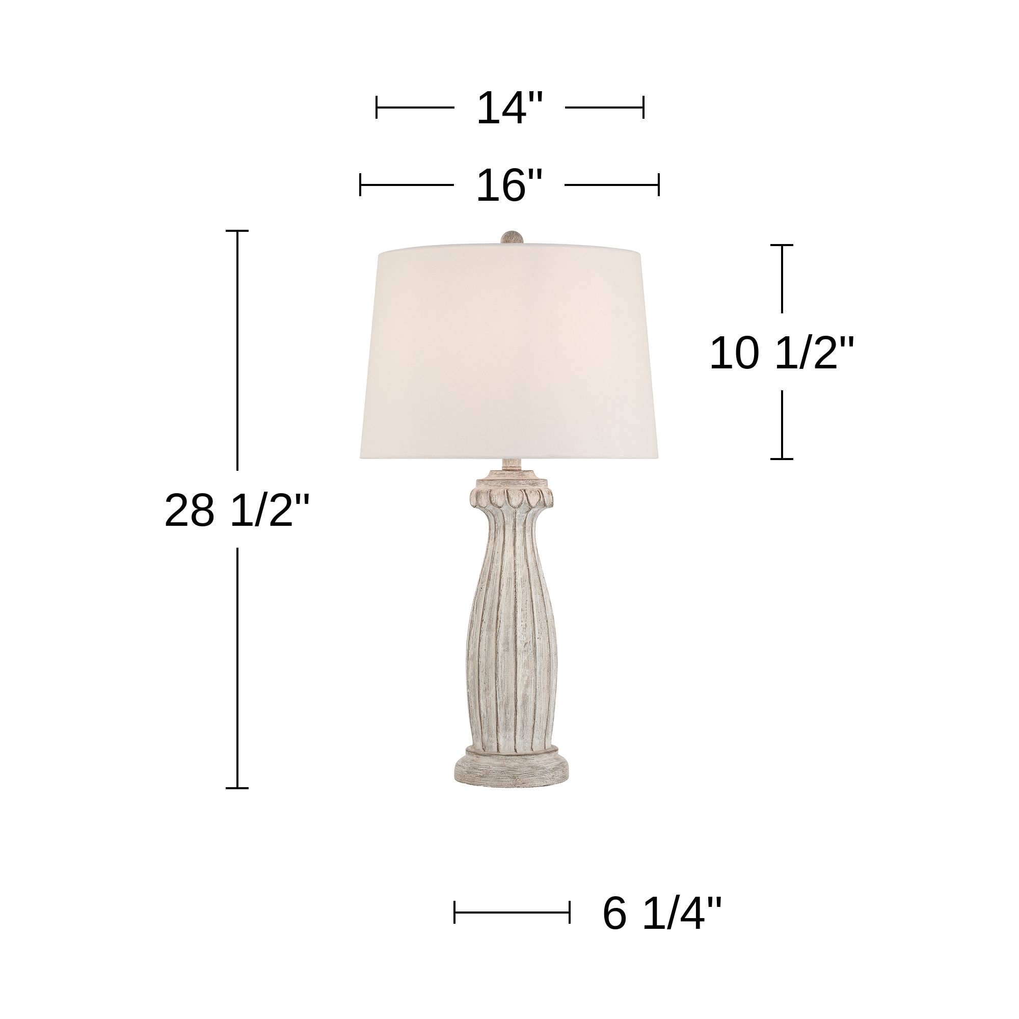 Rhodes 28 1/2" High Distressed White Traditional Table Lamp Set of 2