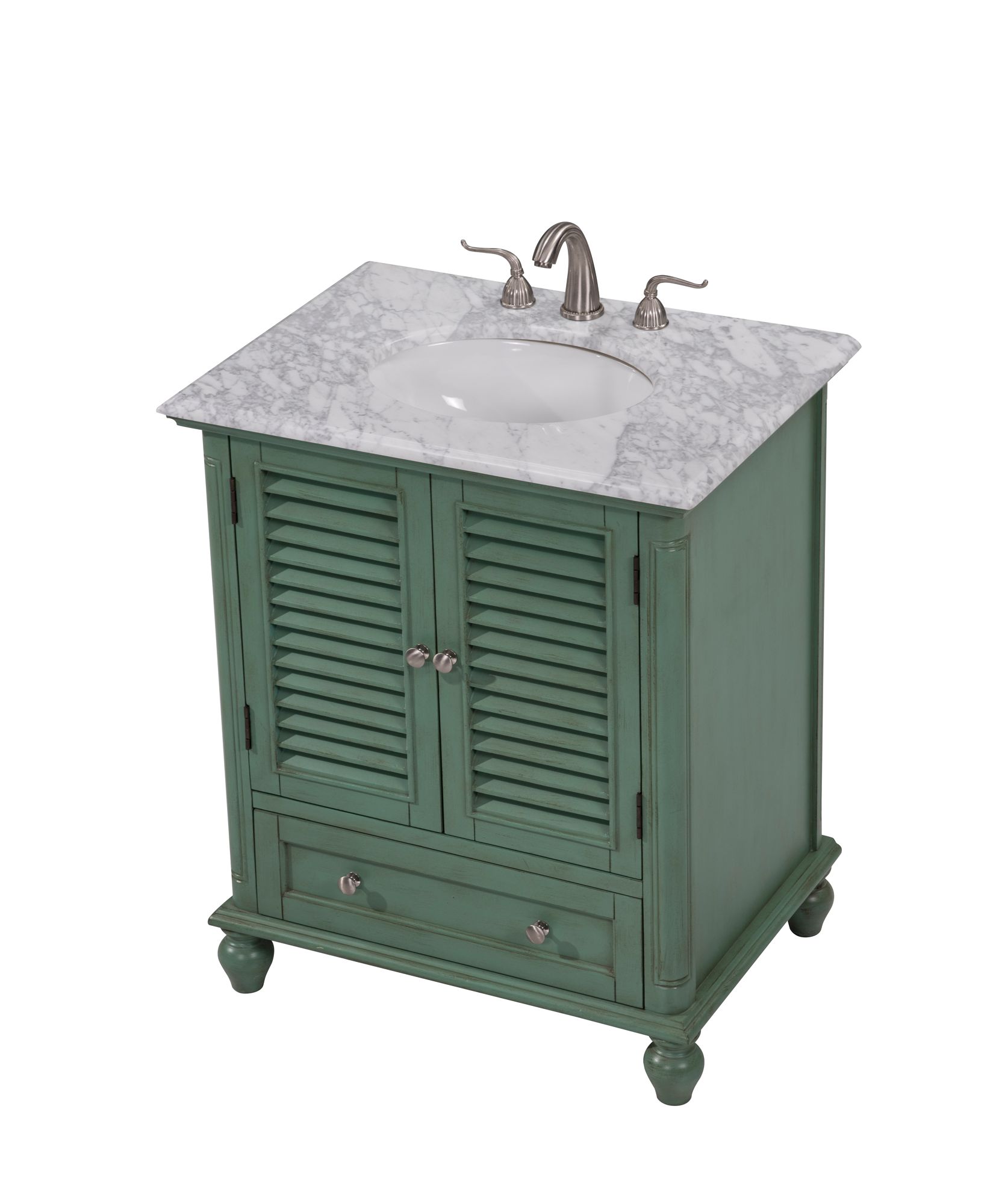 Image 4 Rhodes 30" Wide Vintage Mint Single Sink Bathroom Vanity more views