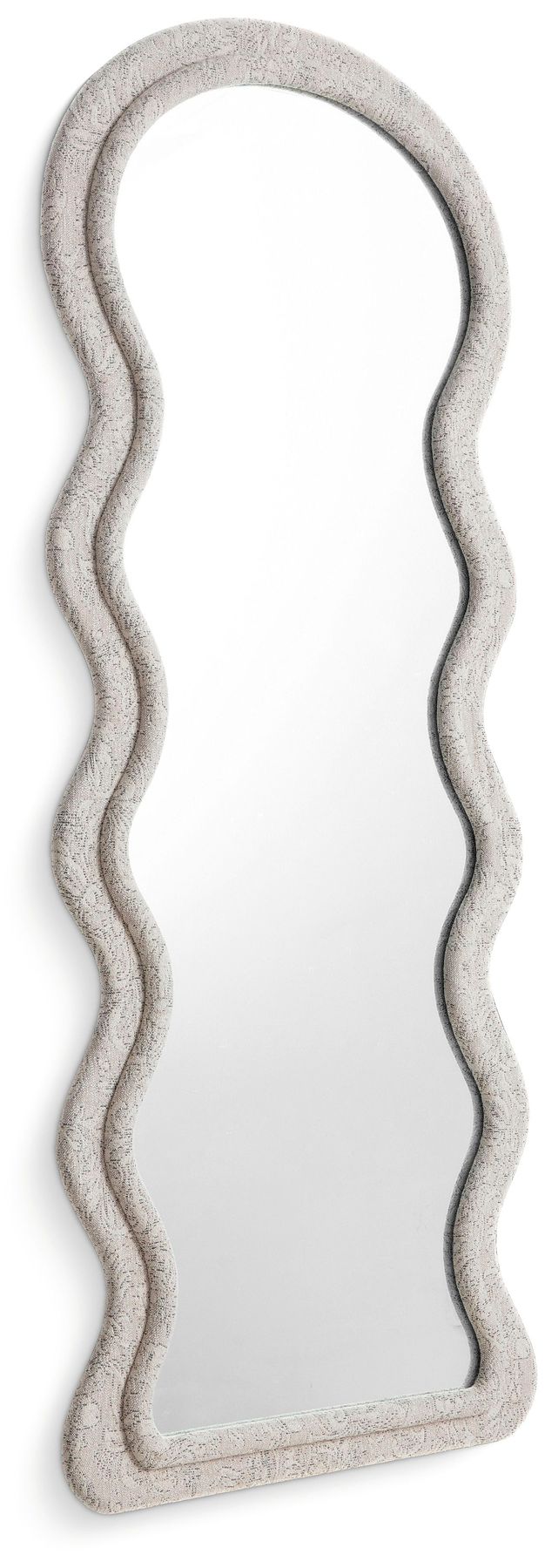 Image 2 Rhodes 70" Neutral Floral Jacquard Floor Mirror more views
