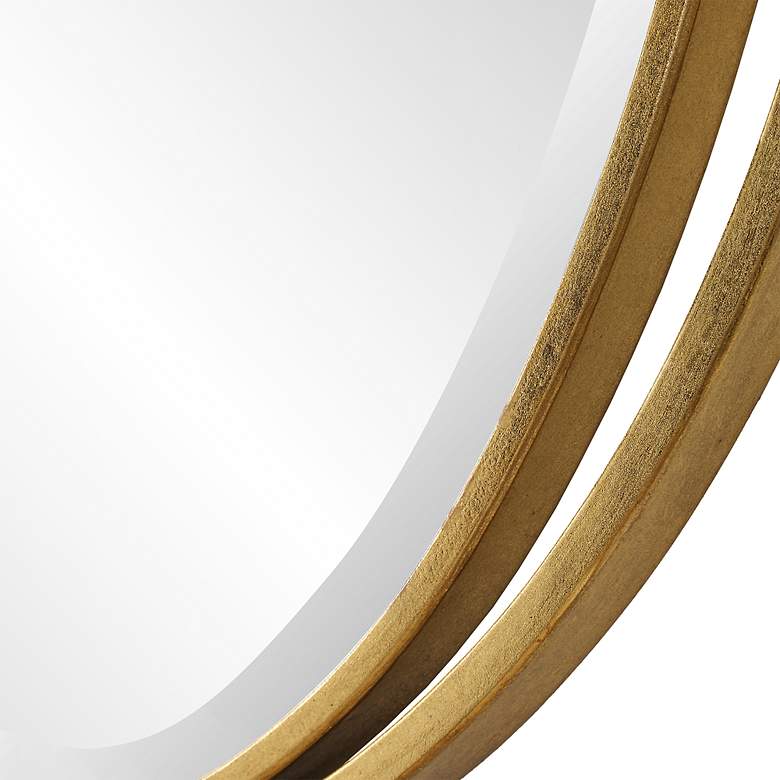 Image 5 Rhodes Metallic Gold Leaf 24 1/4" x 32" Oval Wall Mirror more views