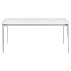 Image1 of Rhodes Outdoor Dining Table in Snowy Sintered Stone and Porcelain Finish
