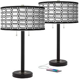 Image1 of Rhombi Arturo Black Bronze USB Table Lamps Set of 2