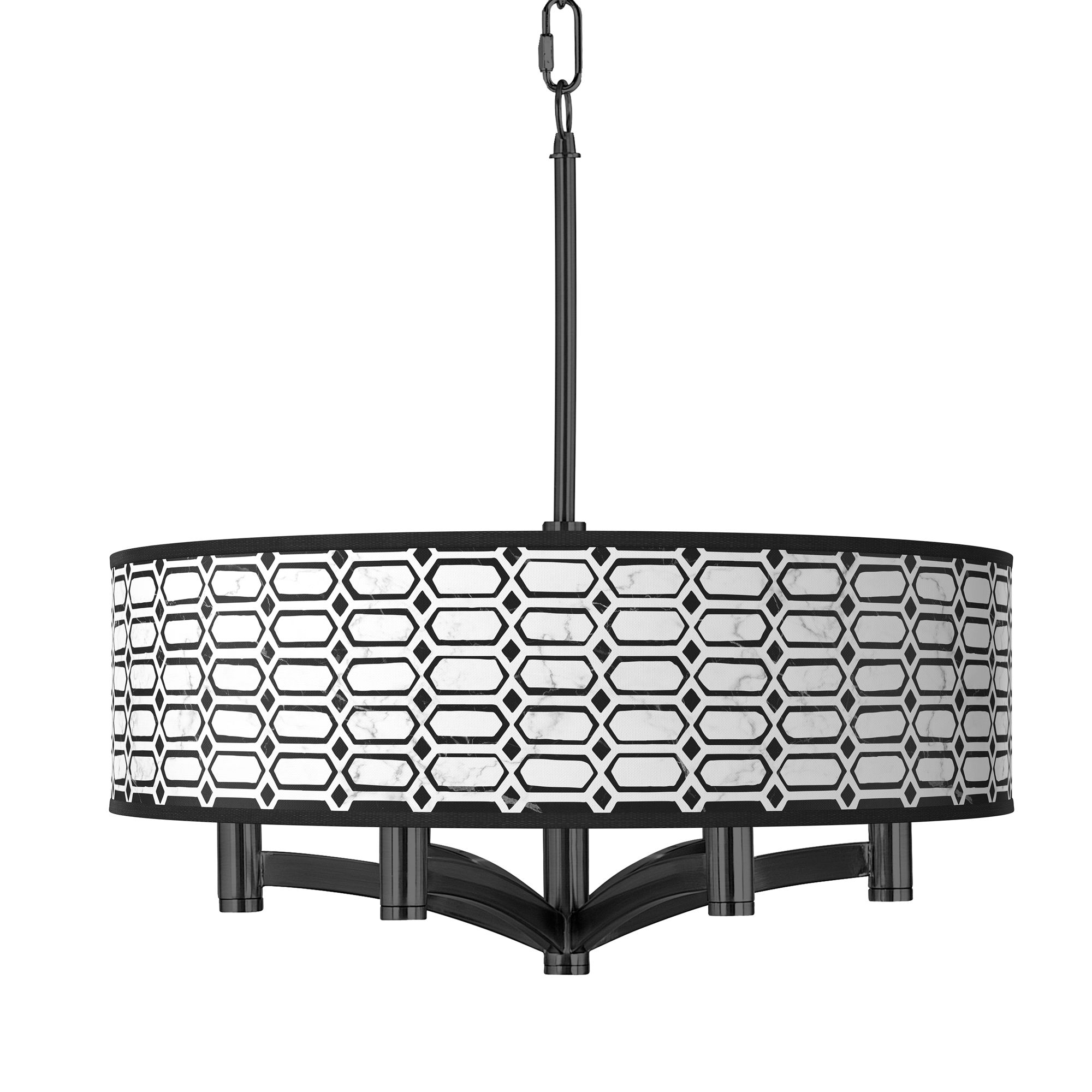 Image Rhombi Ava 6-Light Black Pendant Chandelier