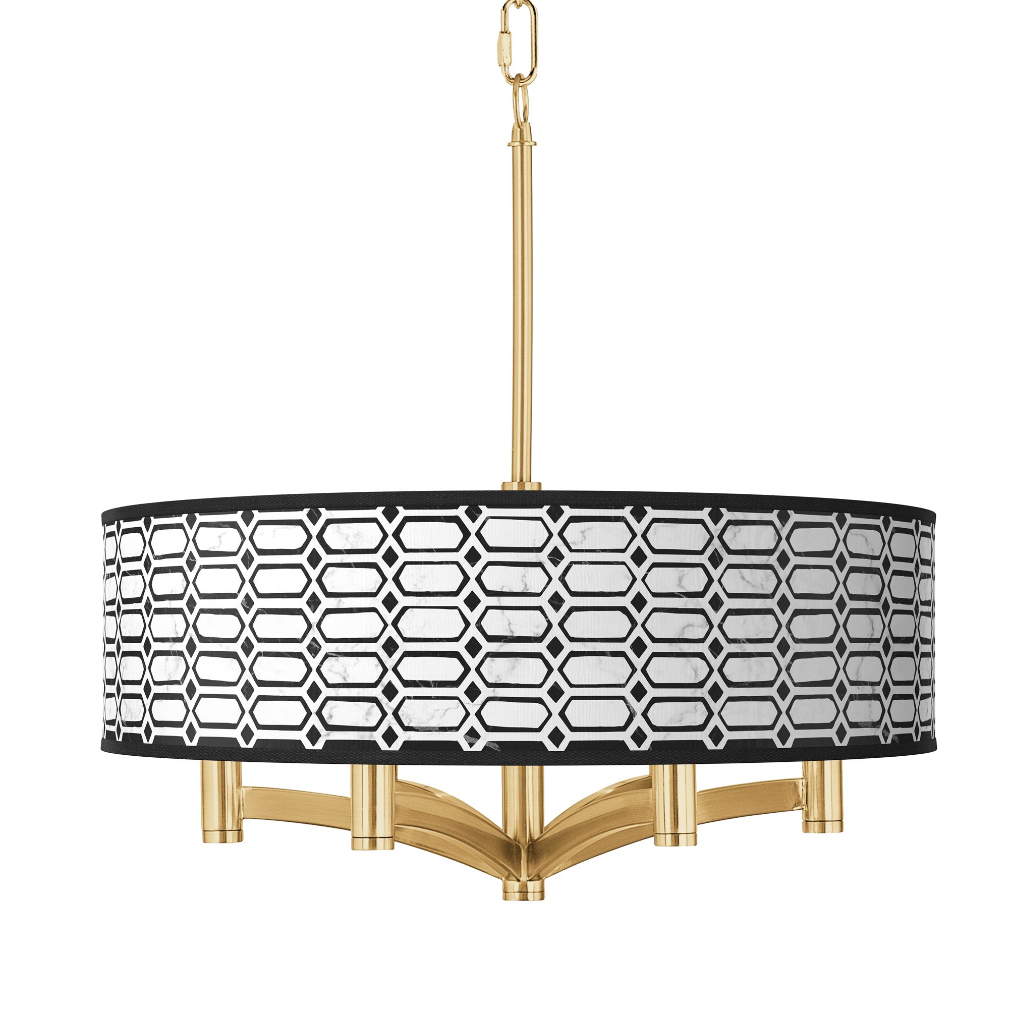 Image Rhombi Ava 6-Light Gold Pendant Chandelier