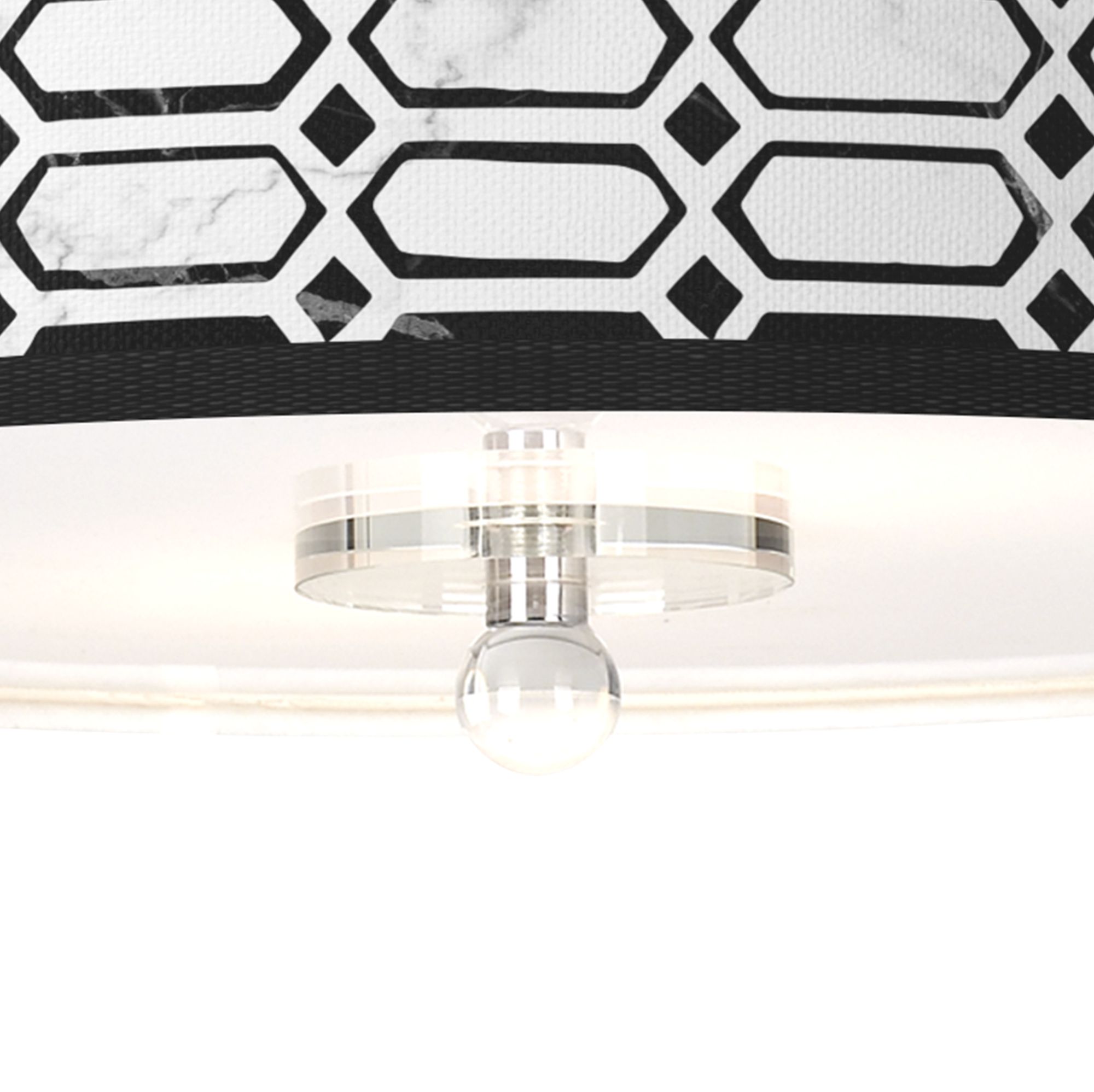 Image 3 Rhombi Giclee 16"W Chrome Semi-Flush Ceiling Light more views