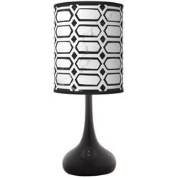 Rhombi Giclee Black Droplet Table Lamp