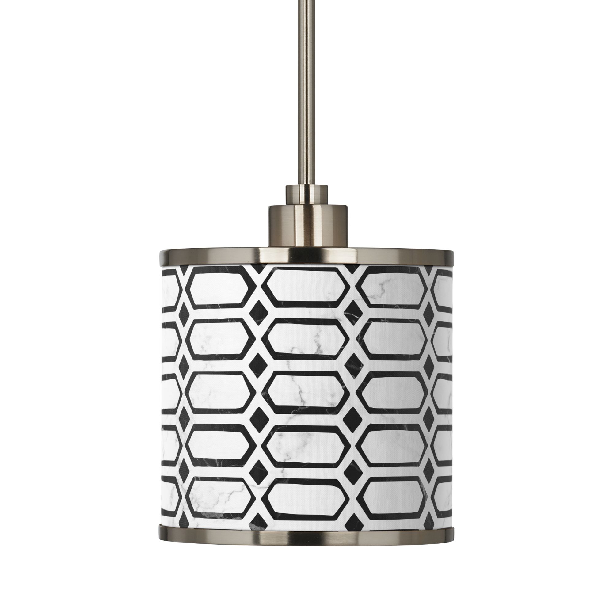 Image 3 Rhombi Giclee Brushed Nickel Mini Pendant Light more views