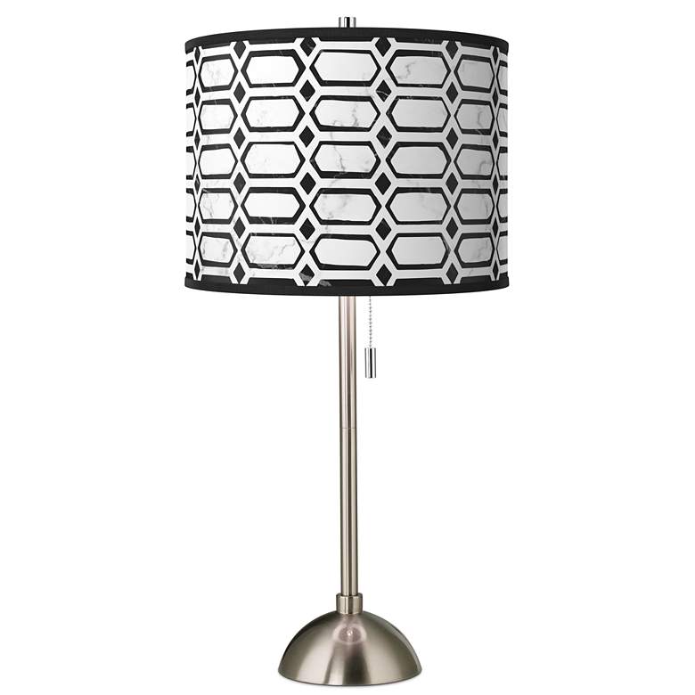 Image 1 Rhombi Giclee Brushed Nickel Table Lamp