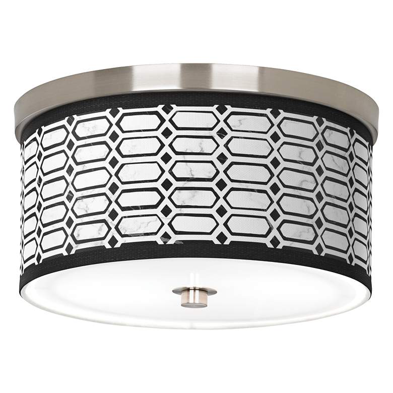 Image 1 Rhombi Giclee Nickel 10 1/4" Wide Ceiling Light