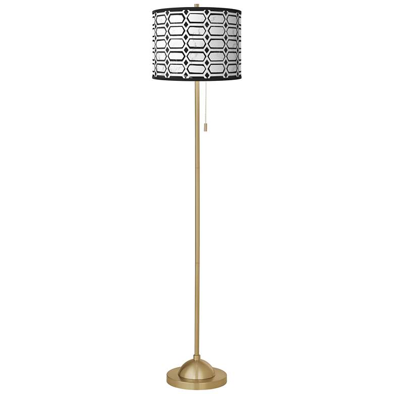 Image 2 Rhombi Giclee Warm Gold Stick Floor Lamp