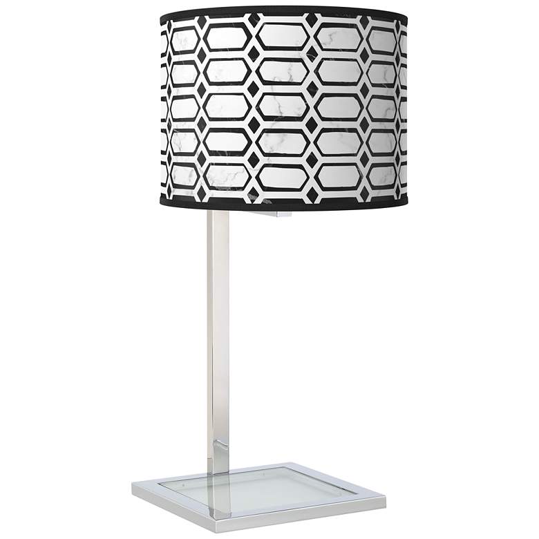 Image 1 Rhombi Glass Inset Table Lamp