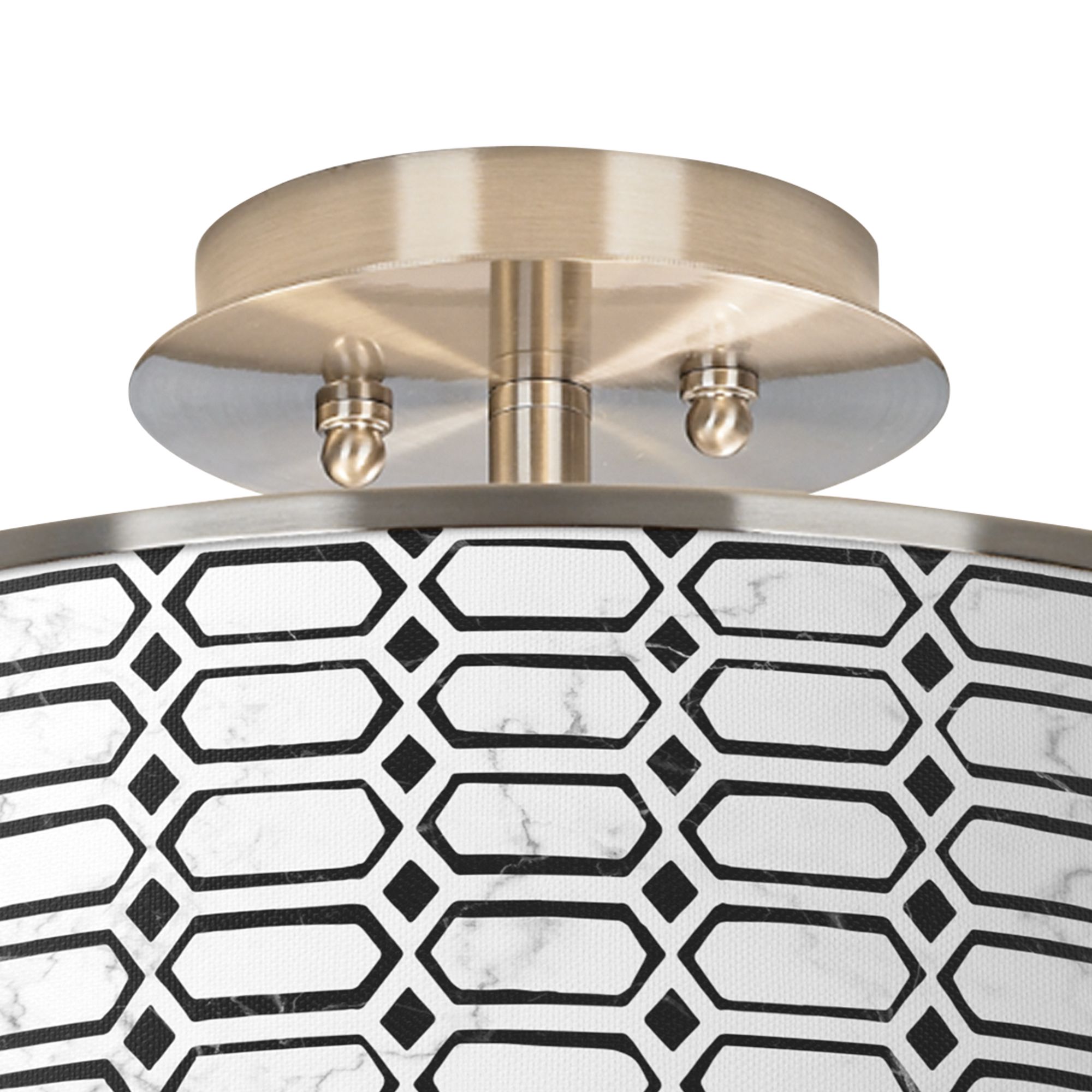 Image 2 Rhombi Nickel 14" Wide Ceiling Light more views