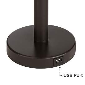 Image4 of Rhombi Robbie Bronze USB Table Lamps Set of 2 more views