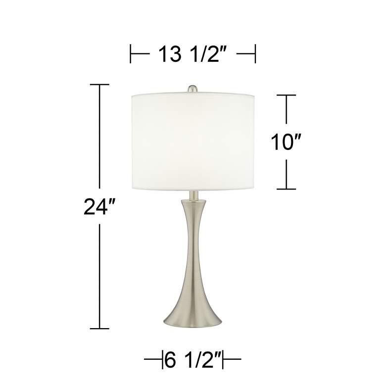 Image 4 Rhombi Trish Brushed Nickel Touch Table Lamps Set of 2 more views