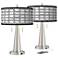 Rhombi Vicki Brushed Nickel USB Table Lamps Set of 2