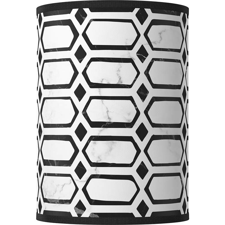 Image 1 Rhombi White Giclee Round Cylinder Lamp Shade 8x8x11 (Spider)