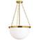 Rhonda 15.5" Wide Aged Brass Pendant With White Glass Shade