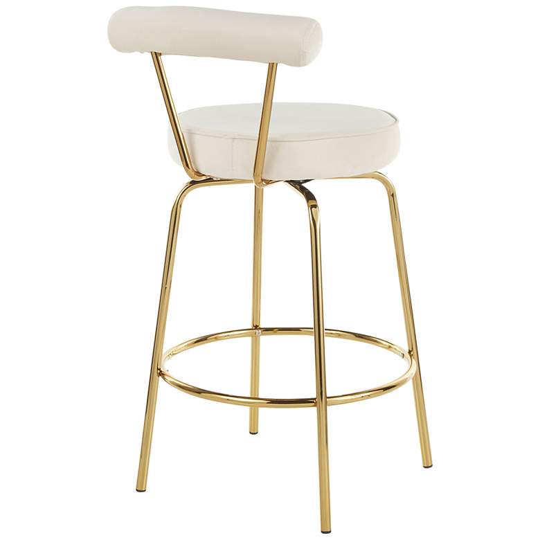 Image 3 Rhonda Glam Counter Stool Gold Metal Cream Velvet by LumiSource Pair more views