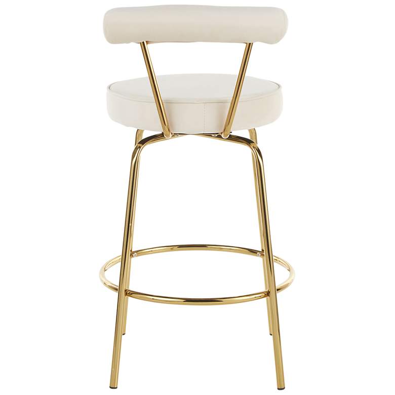 Image 4 Rhonda Glam Counter Stool Gold Metal Cream Velvet by LumiSource Pair more views