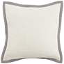 Rhonda Silver Trim 20" Square Decorative Throw Pillow