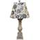 Rhone Washed Table Lamp with Cottage Lily Blue Linen Shade
