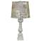 Rhone White Table Lamp with Tahara Mineral Linen Shade