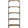 Rhordyn 33" Wide Aged Gunmetal Walnut Wood 5-Shelf Etagere