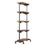 4_Rhordyn 33" Wide Aged Gunmetal Walnut Wood 5-Shelf Etagere more views