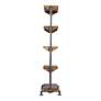 5_Rhordyn 33" Wide Aged Gunmetal Walnut Wood 5-Shelf Etagere more views