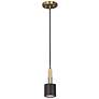 1_Rhoswen 3.5"W Matte Black And Aged Brass Pendant With Frosted Diffuser