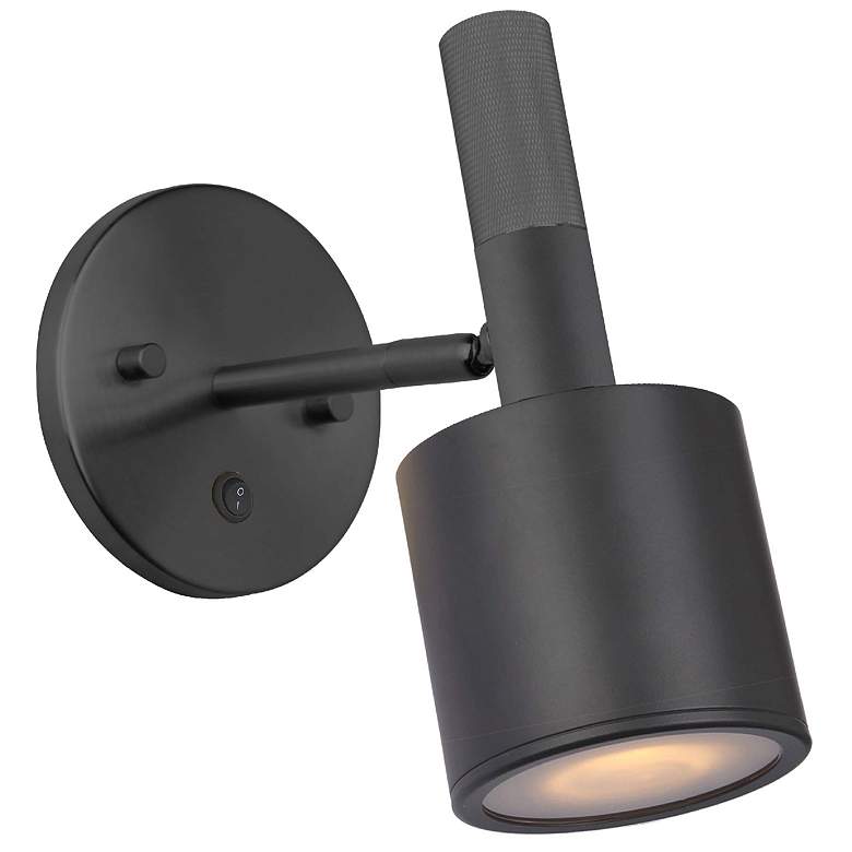 Image 2 Rhoswen 8.5" High Matte Black Wall Sconce With Frosted Diffuser