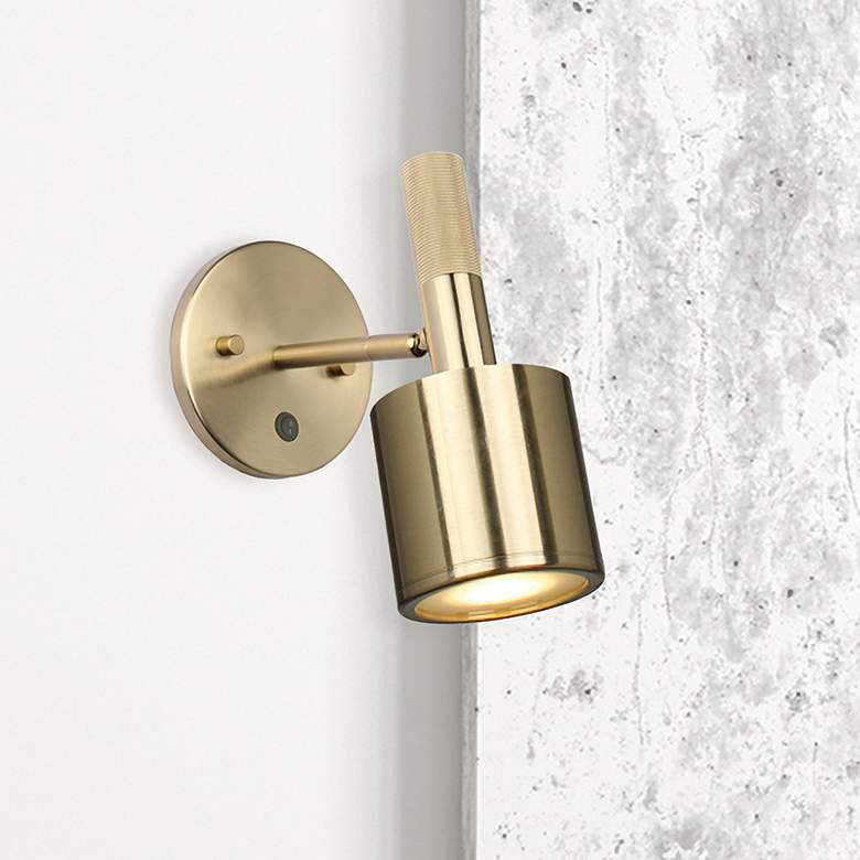 Image 1 Rhoswen 8 1/2" High Aged Brass Wall Sconce