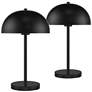 Rhys Black Metal Mushroom Dome Modern Table Lamps Set of 2