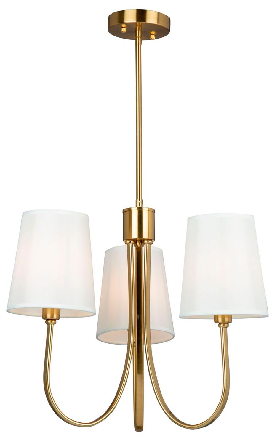 Image 2 Rhythm 23.6" Wide 3-Light Brushed Gold Chandelier With White Linen Sha more views