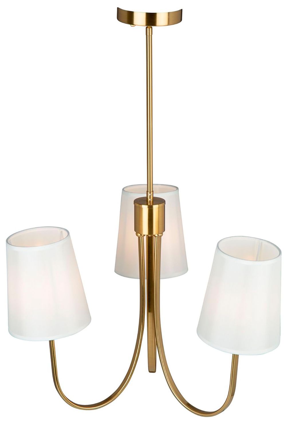 Image 3 Rhythm 23.6" Wide 3-Light Brushed Gold Chandelier With White Linen Sha more views