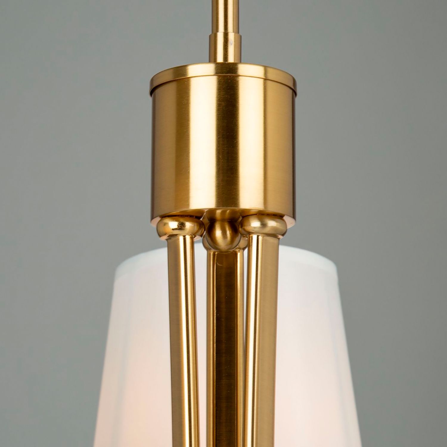 Image 6 Rhythm 23.6" Wide 3-Light Brushed Gold Chandelier With White Linen Sha more views