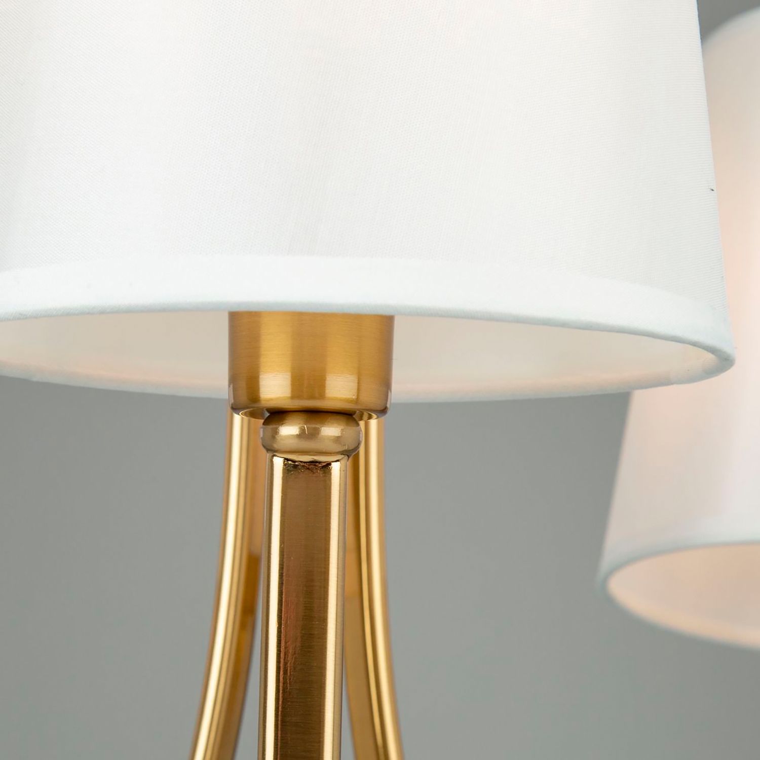 Image 7 Rhythm 23.6" Wide 3-Light Brushed Gold Chandelier With White Linen Sha more views