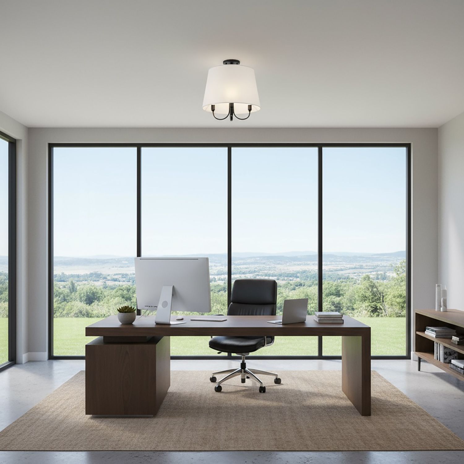 Image 3 Rhythm 3 Light Semi-Flush Mount Black more views