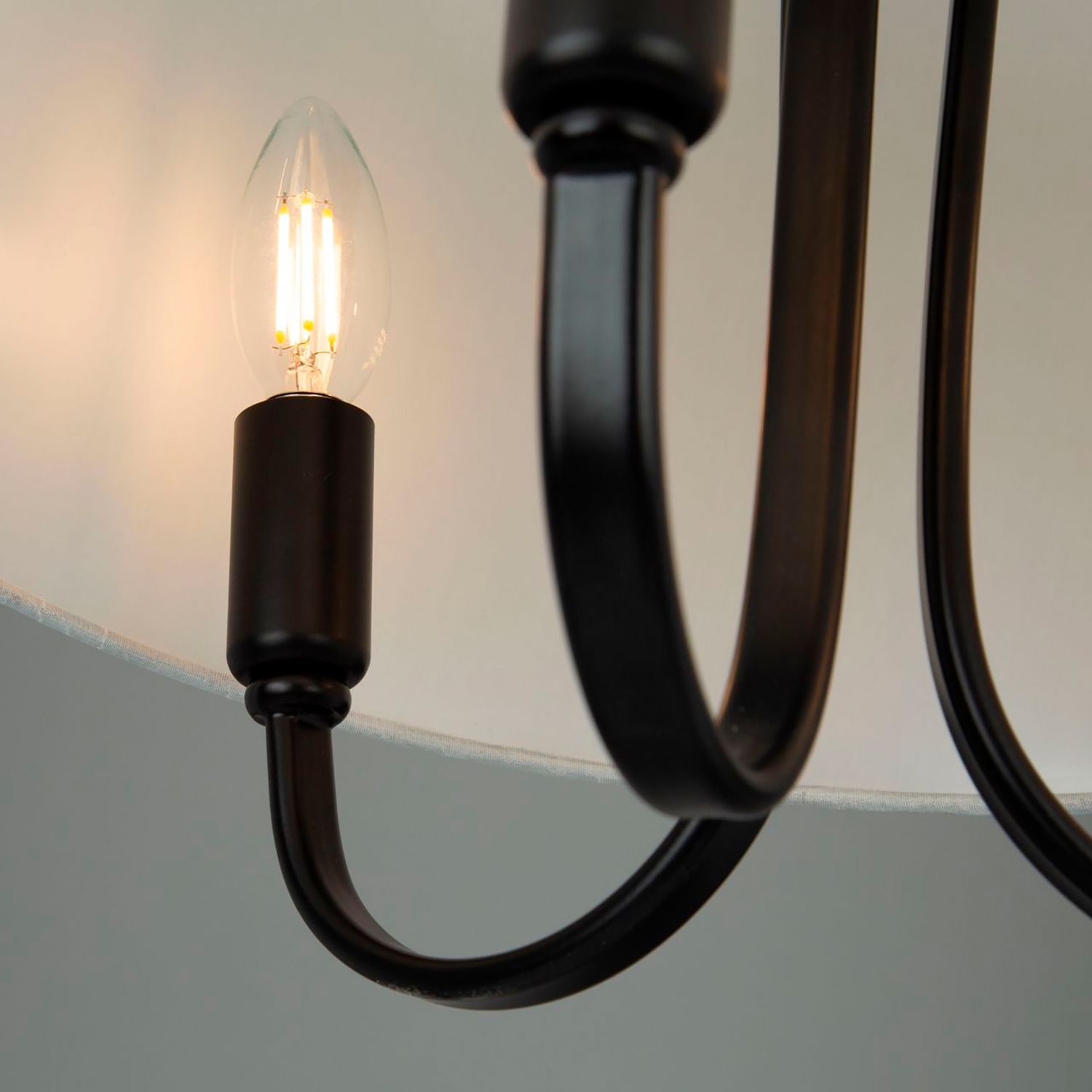 Image 7 Rhythm 3 Light Semi-Flush Mount Black more views