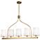 Rhythm 40.2" Wide 5-Light Brushed Gold Island Light With White Linen S