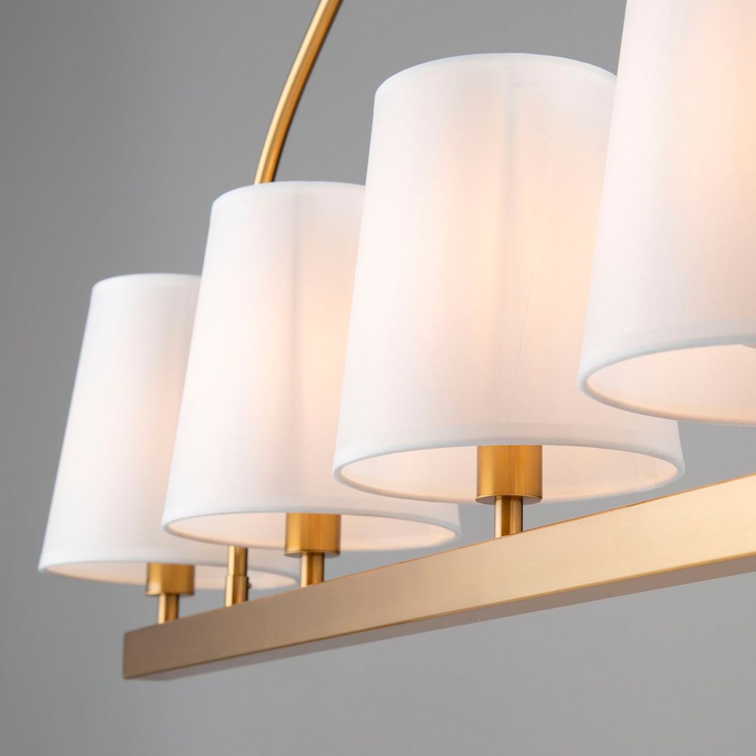 Image 2 Rhythm 40.2" Wide 5-Light Brushed Gold Island Light With White Linen S more views