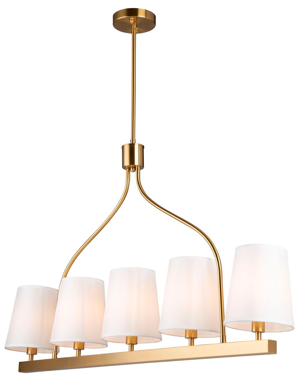 Image 4 Rhythm 40.2" Wide 5-Light Brushed Gold Island Light With White Linen S more views
