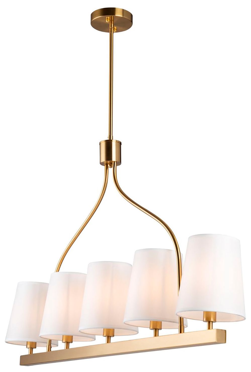 Image 5 Rhythm 40.2" Wide 5-Light Brushed Gold Island Light With White Linen S more views