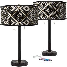 Image1 of Rhythm Arturo Black Bronze USB Table Lamps Set of 2