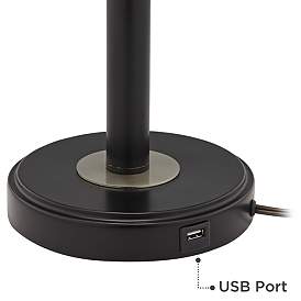 Image3 of Rhythm Arturo Black Bronze USB Table Lamps Set of 2 more views
