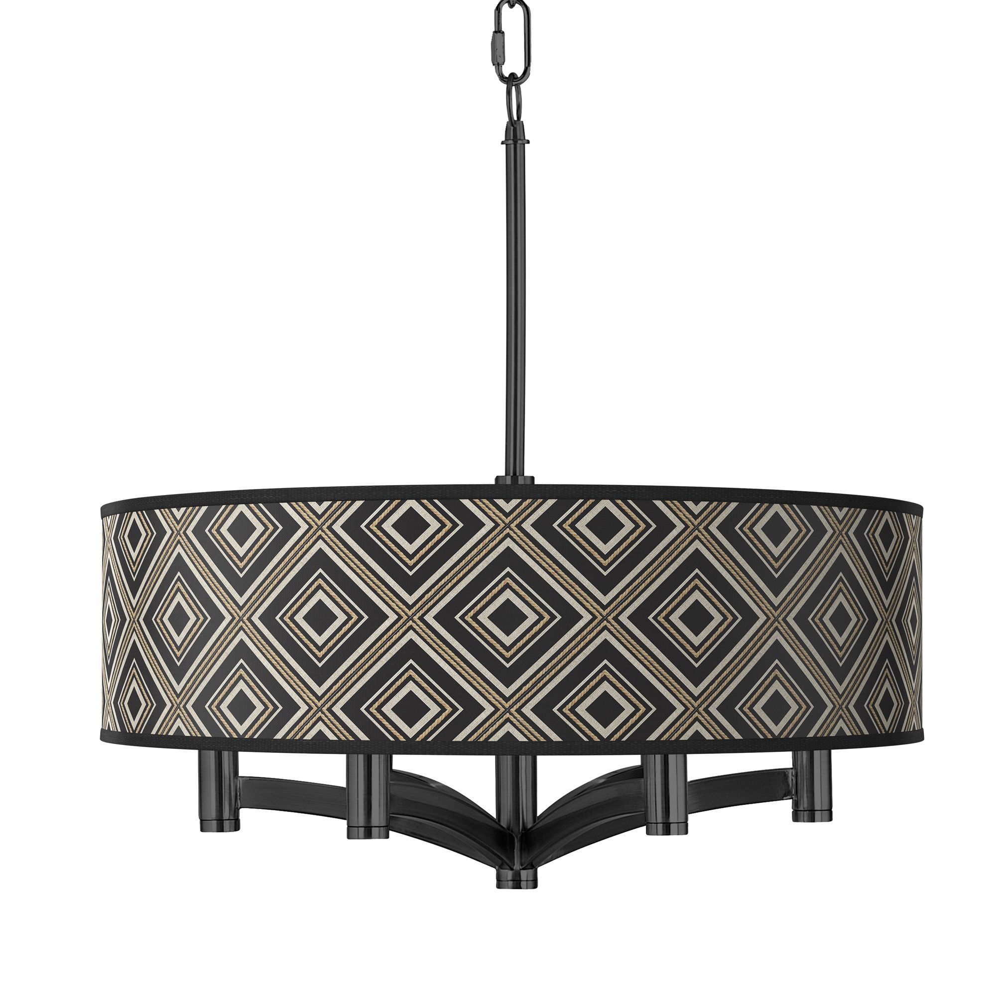 Image Rhythm Ava 6-Light Black Pendant Chandelier