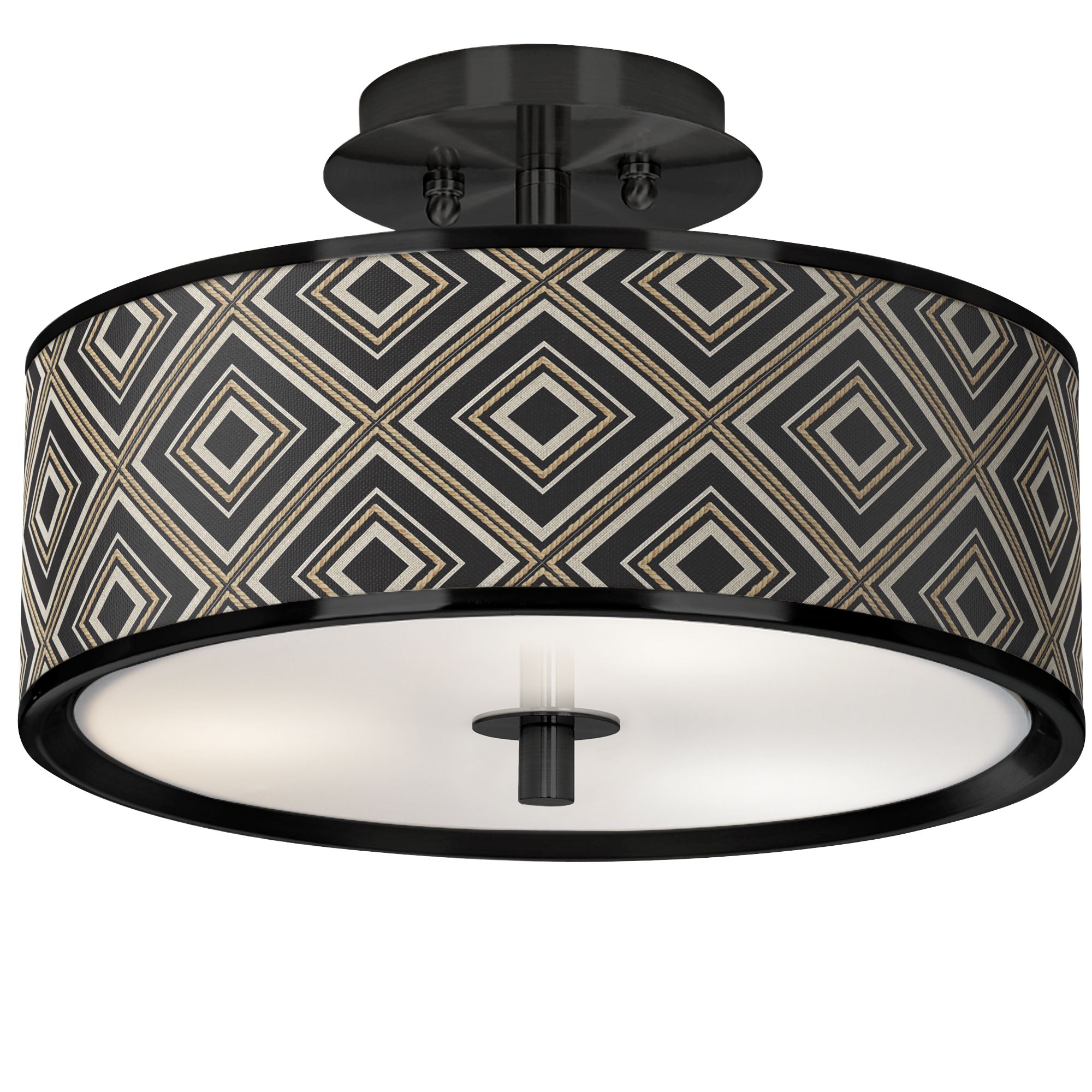 Image Rhythm Black 14" Wide Ceiling Light